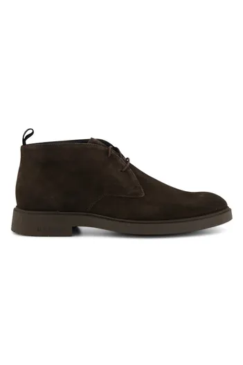 Blackstone Blackstone sneakers bruin effen leer veters