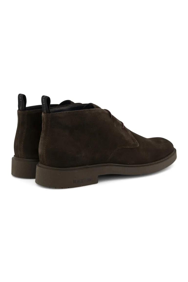 Blackstone sneakers bruin effen leer en rubber