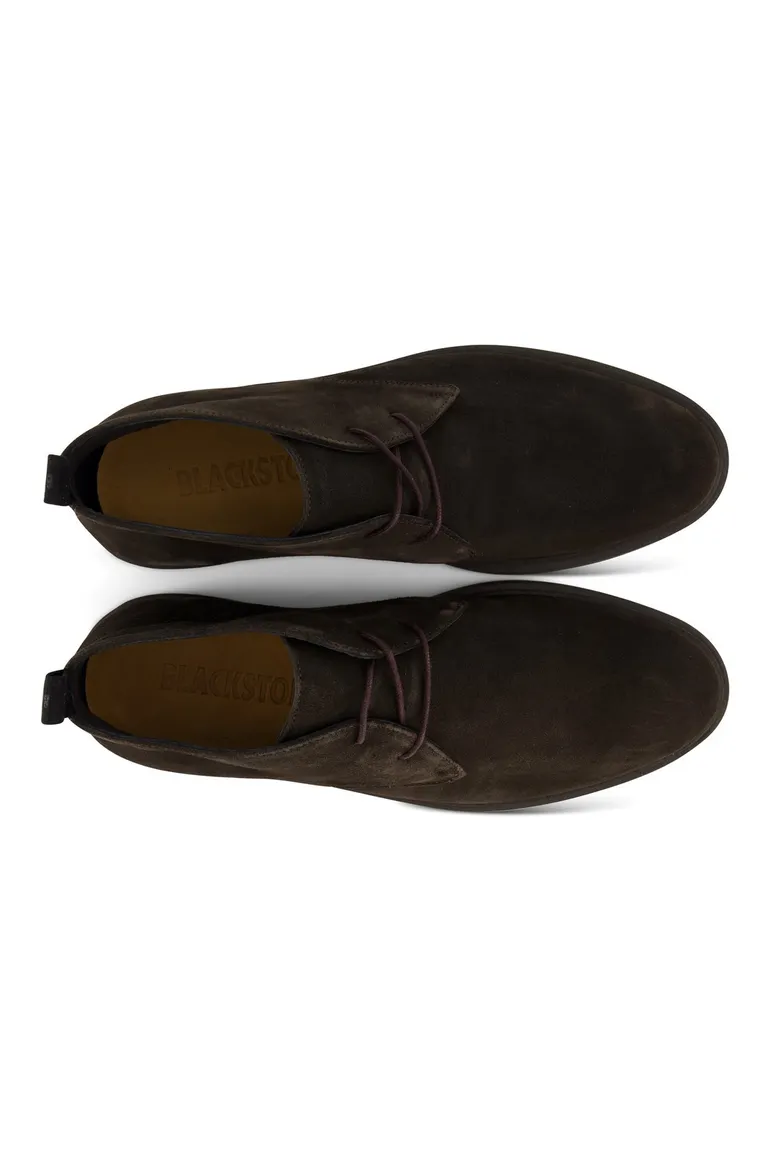 Blackstone sneakers bruin effen leer en rubber