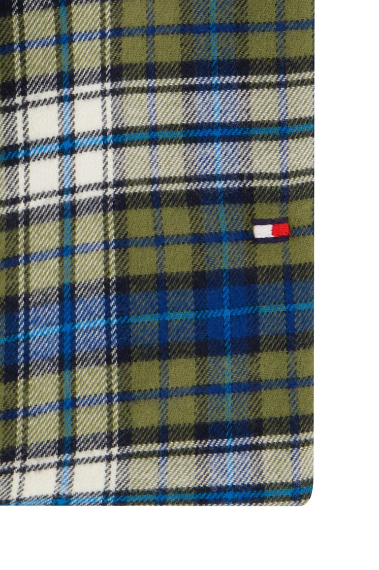 Tommy Hilfiger blauw groen geruit overhemd katoen regular fit