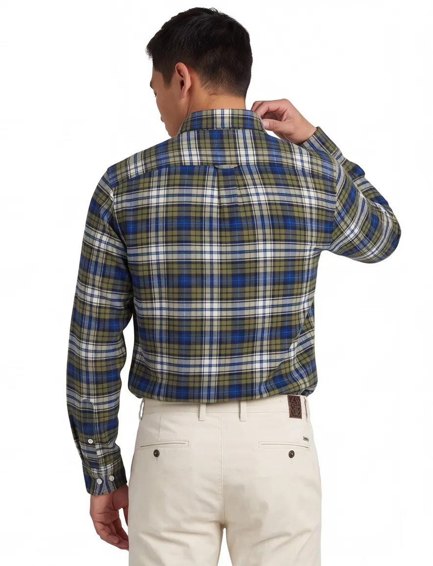 Tommy Hilfiger overhemd blauw groen geruit