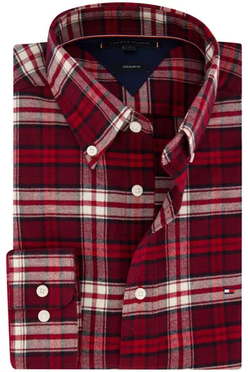Tommy Hilfiger Tommy Hilfiger rood overhemd geruit regular fit katoen