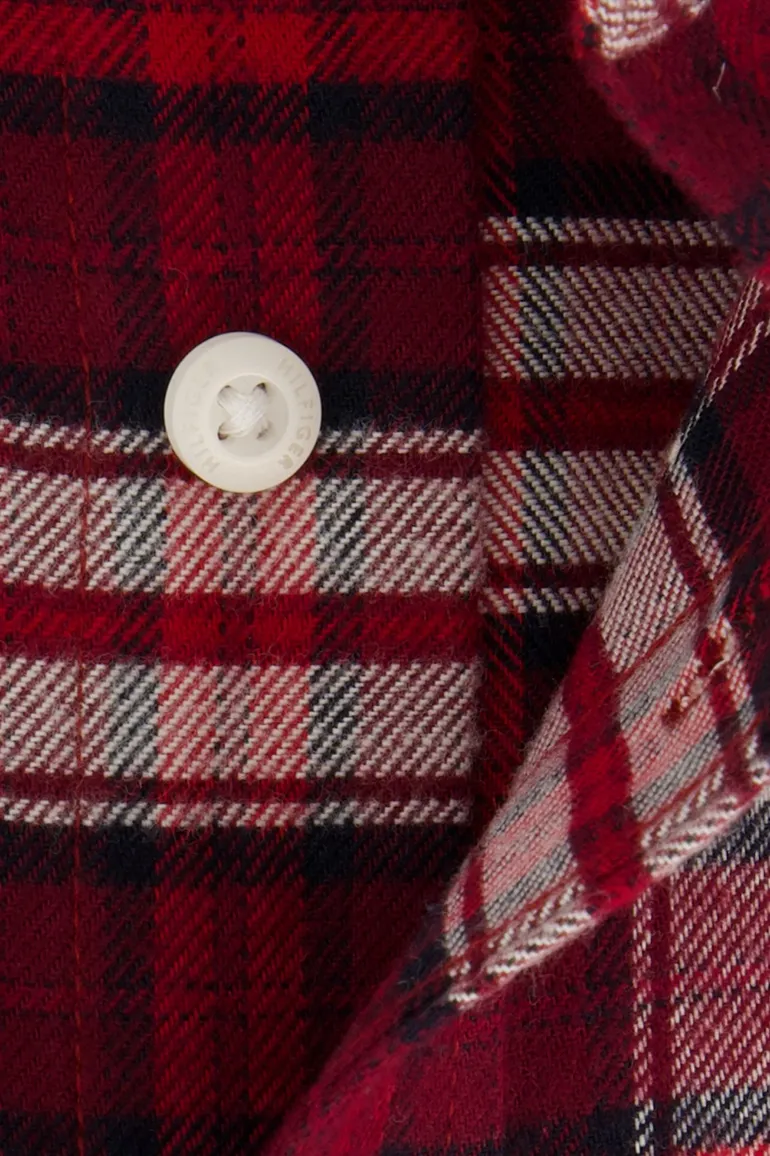 Tommy Hilfiger rood geruite overhemd katoen regular fit