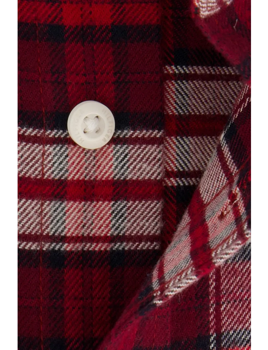 Tommy Hilfiger rood geruite overhemd katoen regular fit