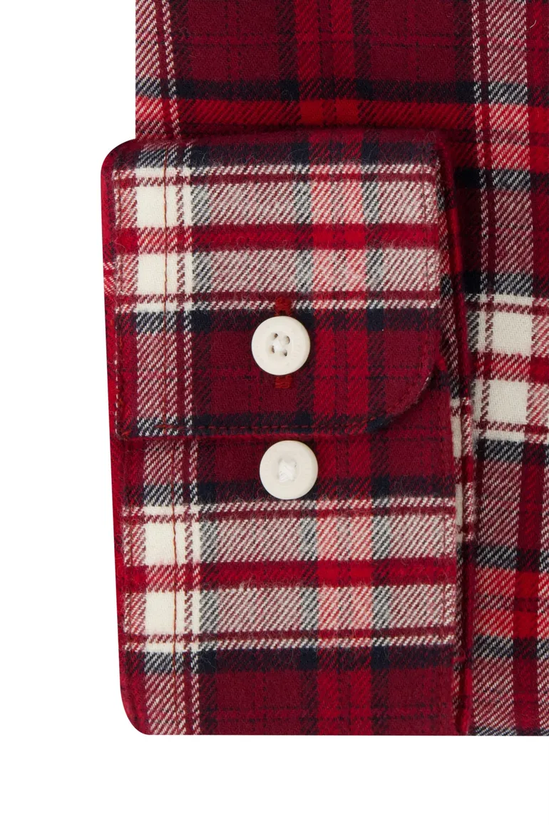 Tommy Hilfiger rood geruite overhemd katoen regular fit
