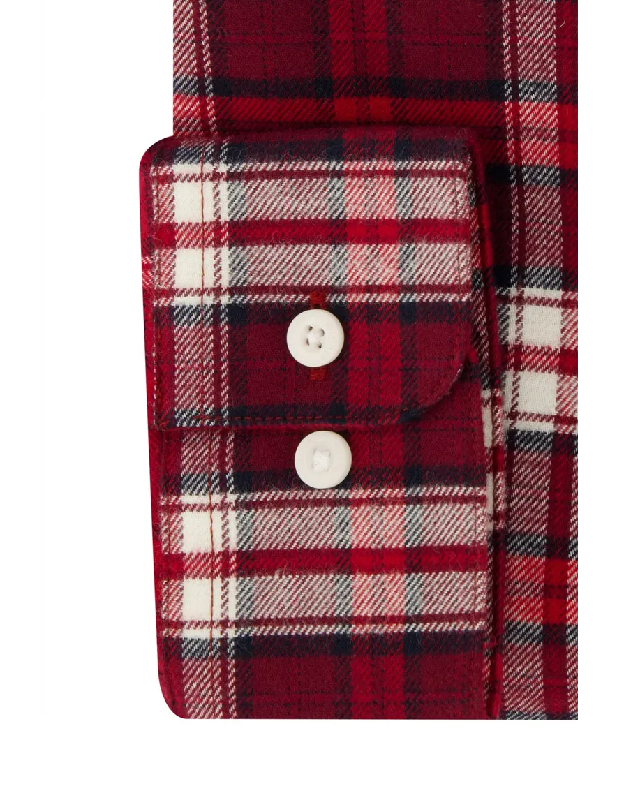 Tommy Hilfiger rood geruite overhemd katoen regular fit