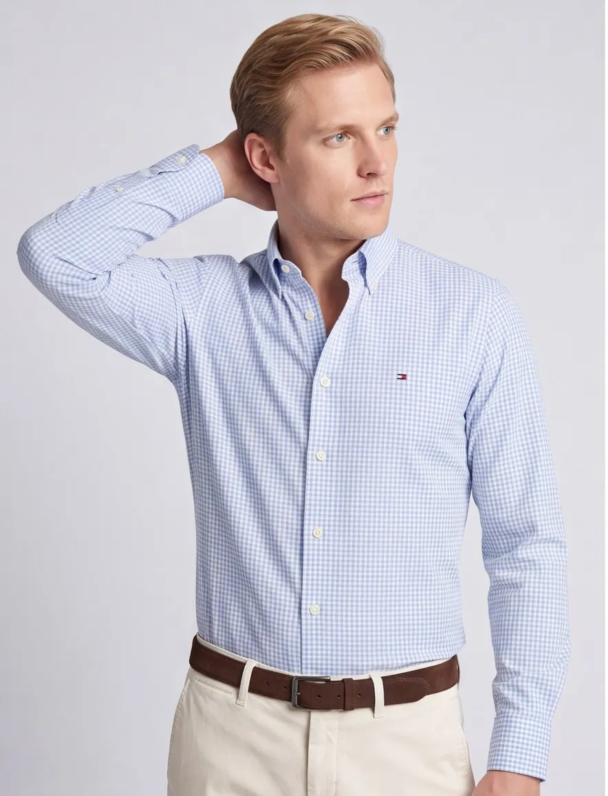 Tommy Hilfiger overhemd lichtblauw regular fit