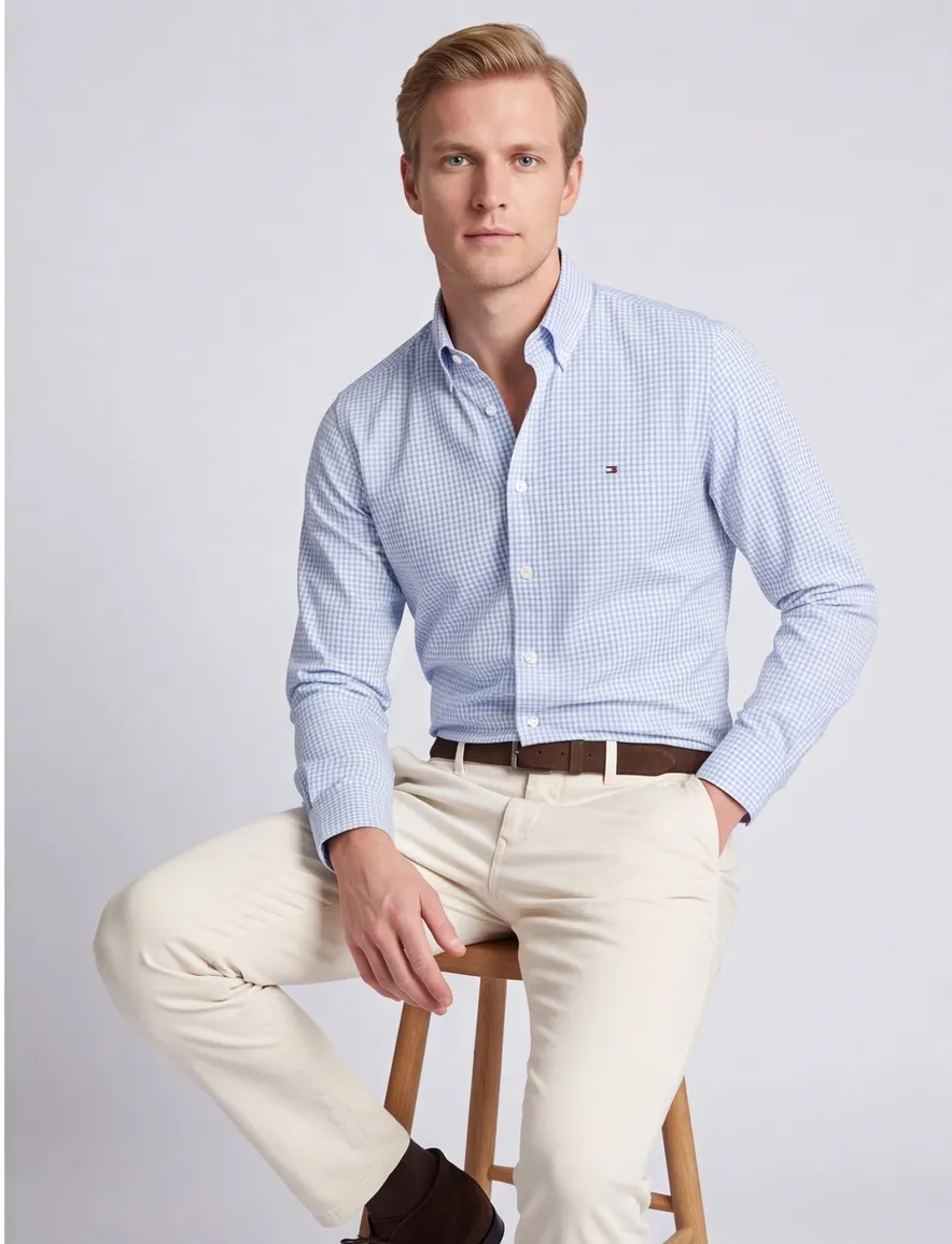 Tommy Hilfiger overhemd lichtblauw regular fit