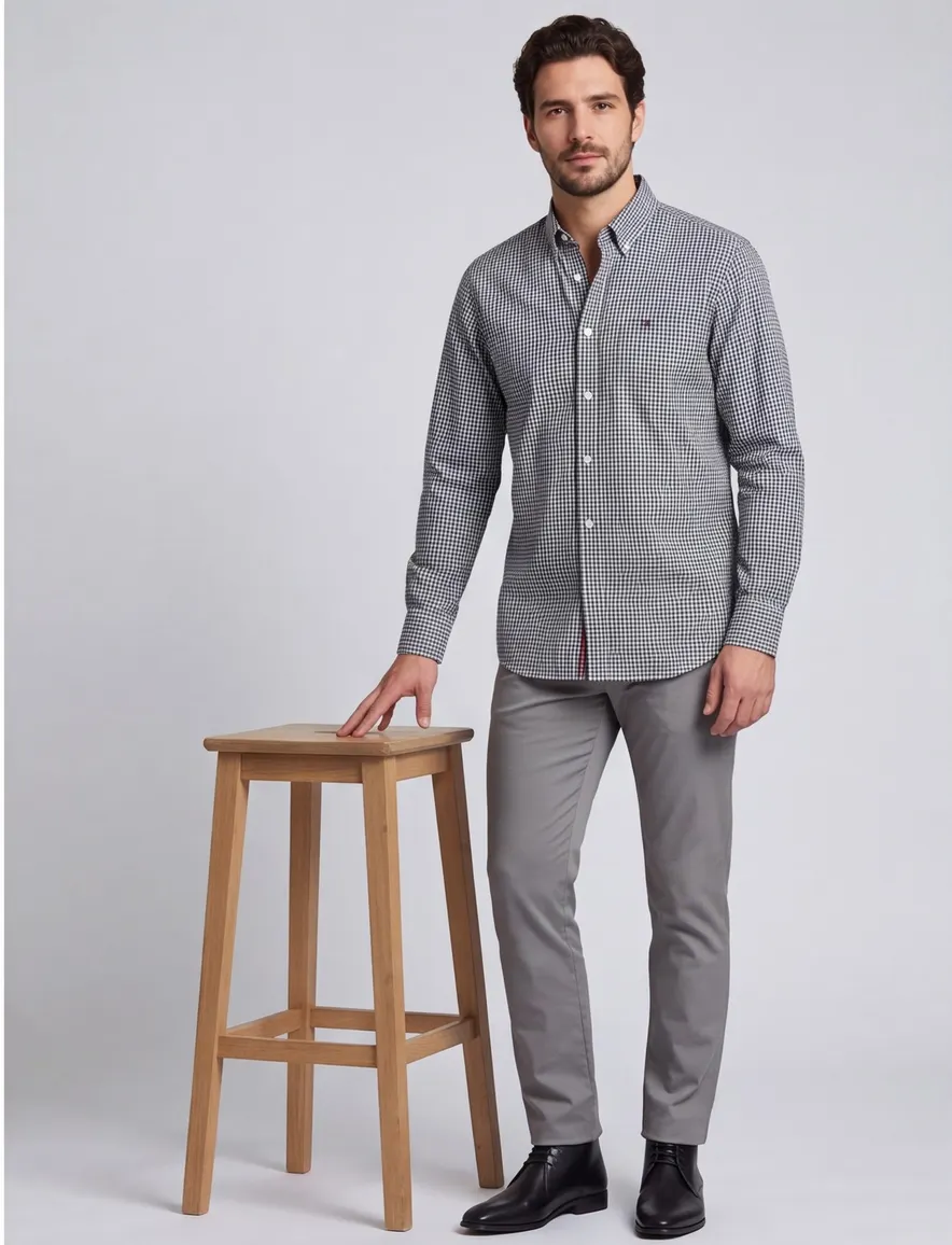 Tommy Hilfiger overhemd zwart regular fit