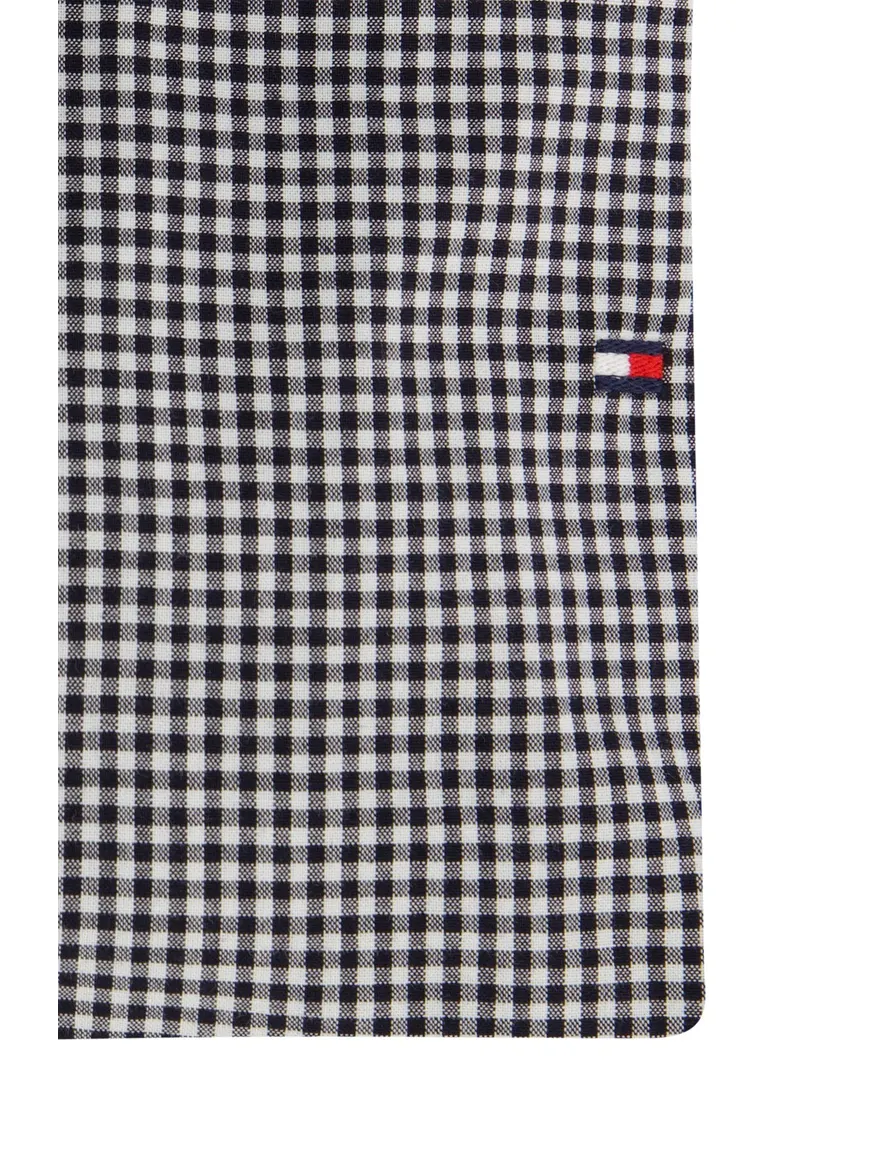 Tommy Hilfiger overhemd zwart geruit regular fit katoen