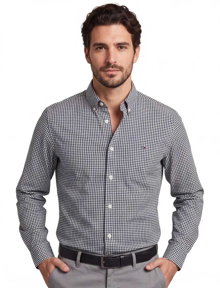 Tommy Hilfiger overhemd zwart regular fit