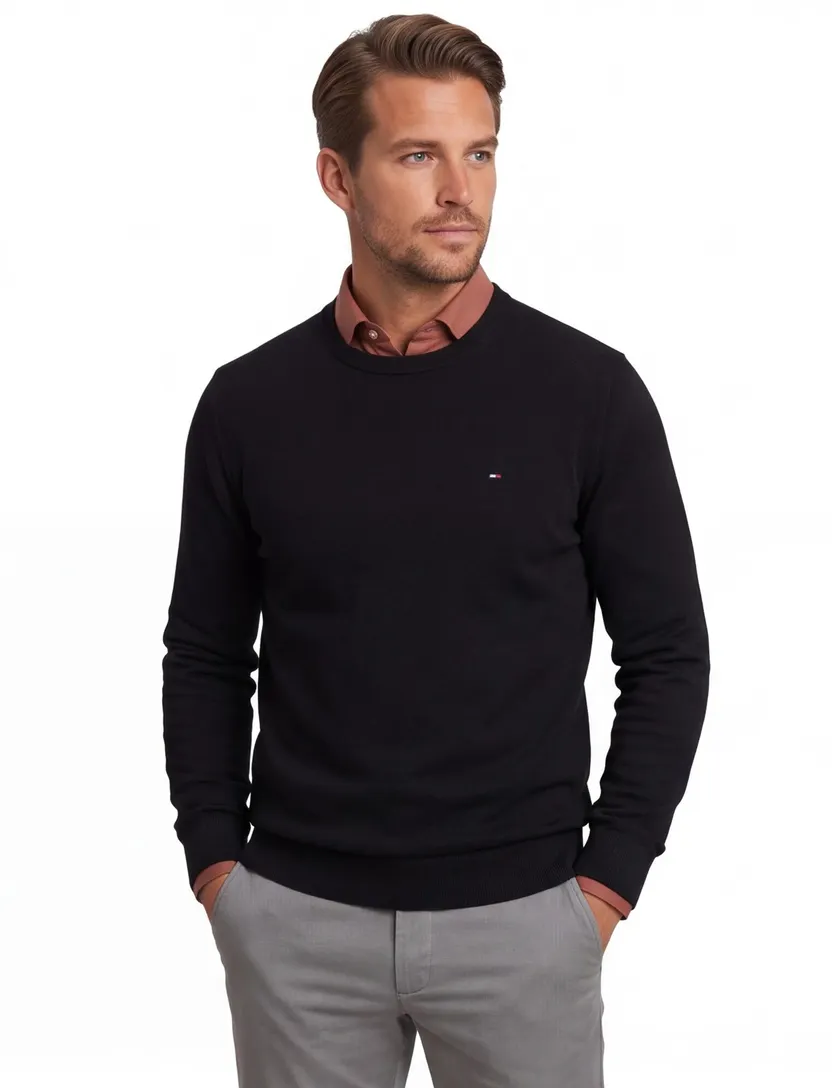 Tommy Hilfiger trui kasjmier zwart big & tall