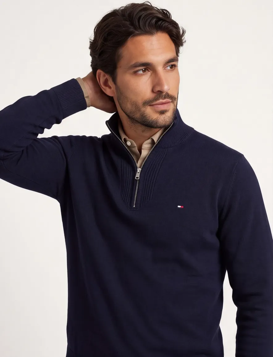 Tommy Hilfiger trui navy Big&Tall normale fit