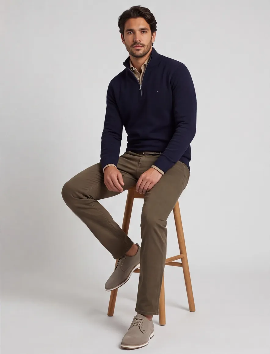 Tommy Hilfiger trui navy Big&Tall normale fit