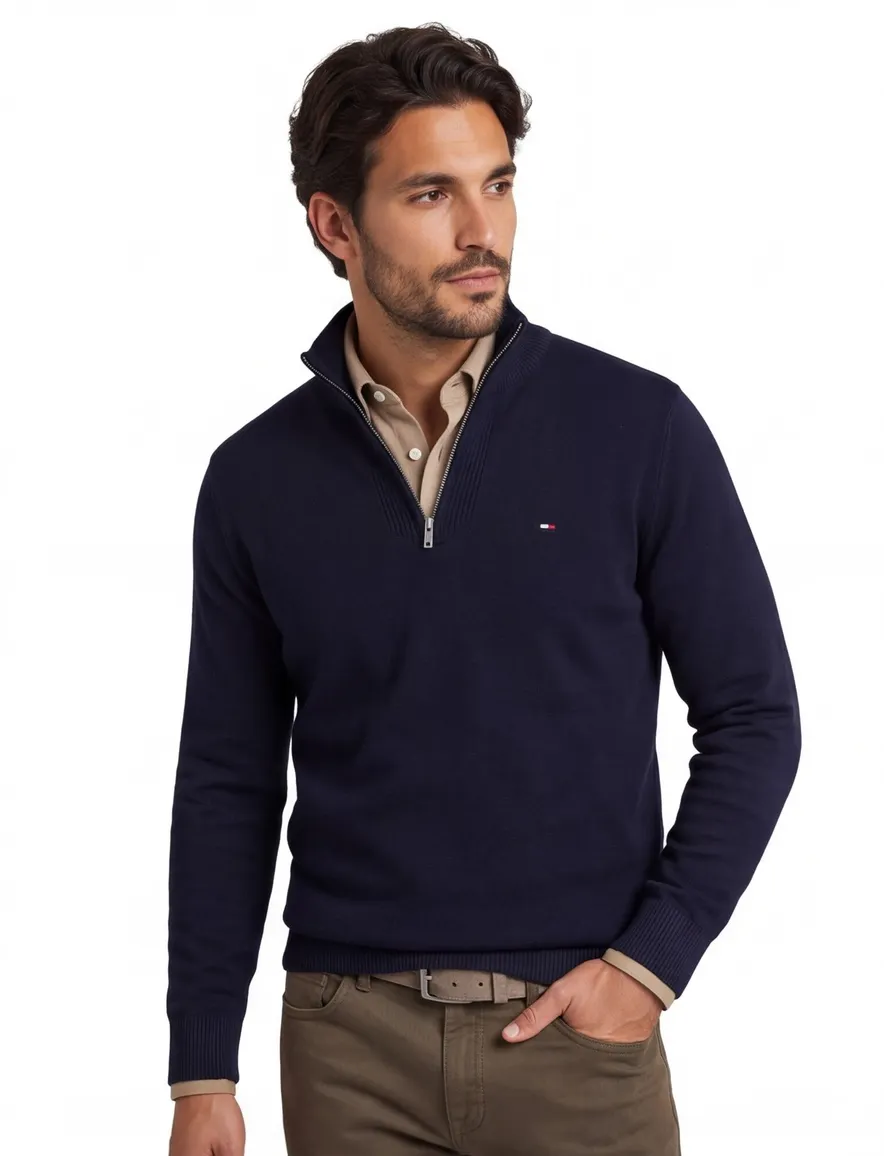 Tommy Hilfiger trui navy Big&Tall normale fit