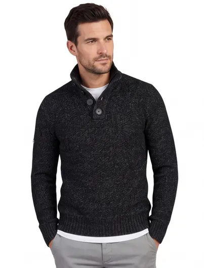 Superdry Superdry trui zwart 4-knoops slim fit