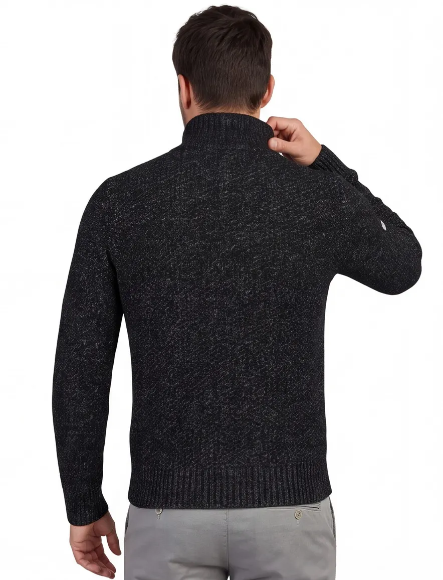Superdry trui zwart 4-knoops slim fit