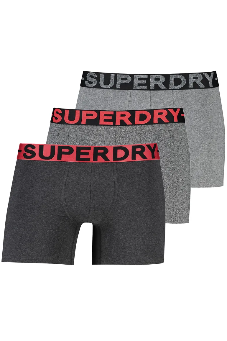 Superdry boxershorts 3 pack grijs zwart
