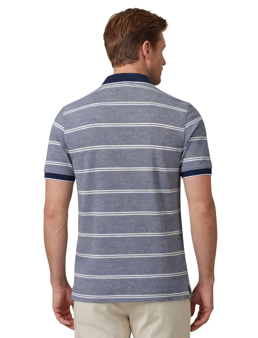 Portofino polo blauw gestreept katoen