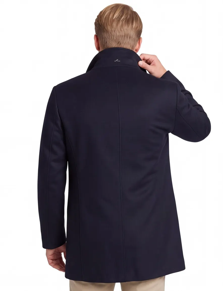 Paul & Shark winterjas donkerblauw zakken rits + knopen