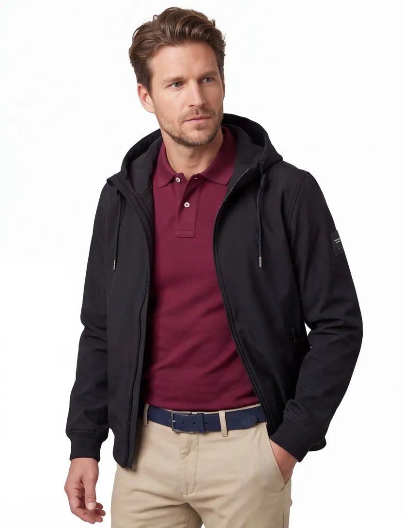 Jack & Jones tussenjas zwart capuchon normale fit