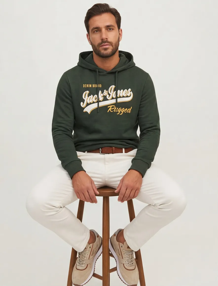 Jack & Jones hoodie groen regular fit