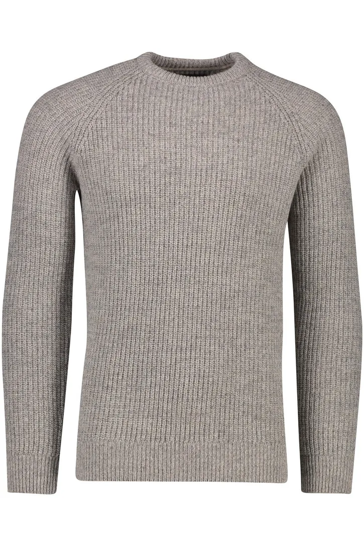 Barbour trui grijs ronde hals lamswol