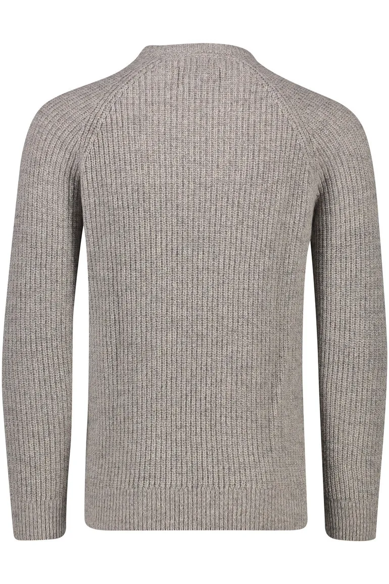 Barbour lamswol trui ronde hals grijs