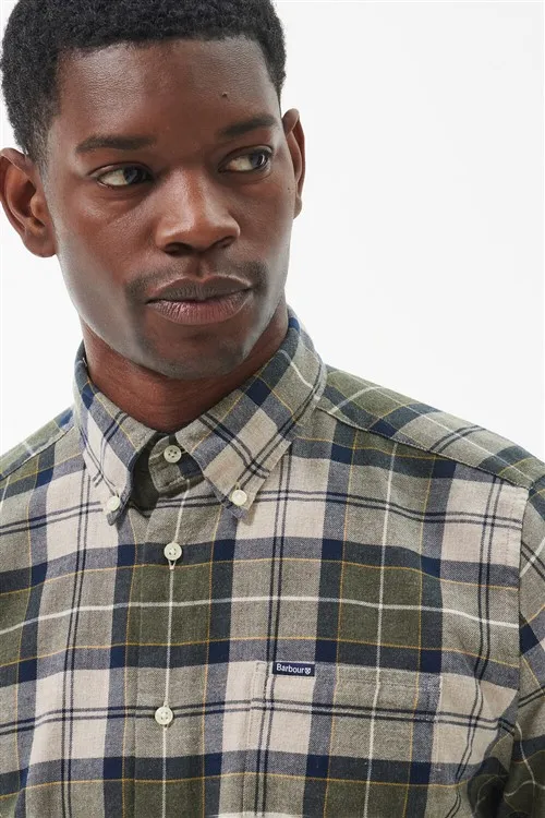Barbour groene overhemd normale fit katoen