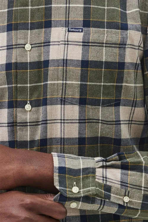 Barbour groene overhemd normale fit katoen
