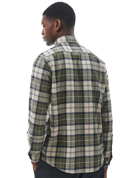 Barbour groene overhemd normale fit katoen