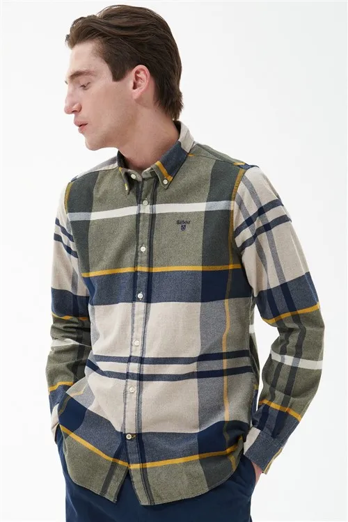 Overhemd Barbour Tailored Fit groen geruit beige blauw