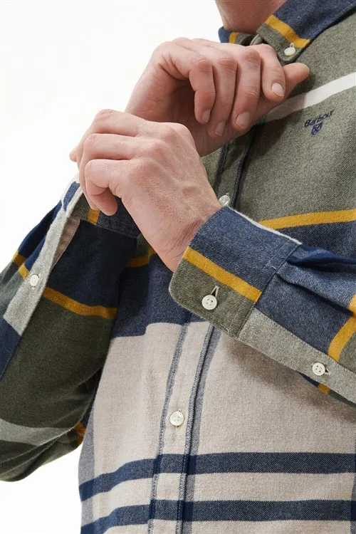 Overhemd Barbour Tailored Fit groen geruit beige blauw