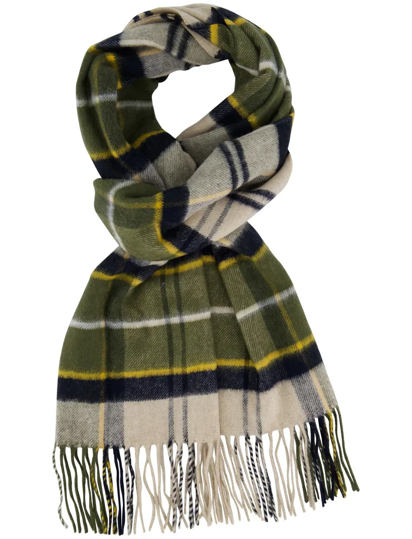 Barbour sjaal groen geruit acryl en wol
