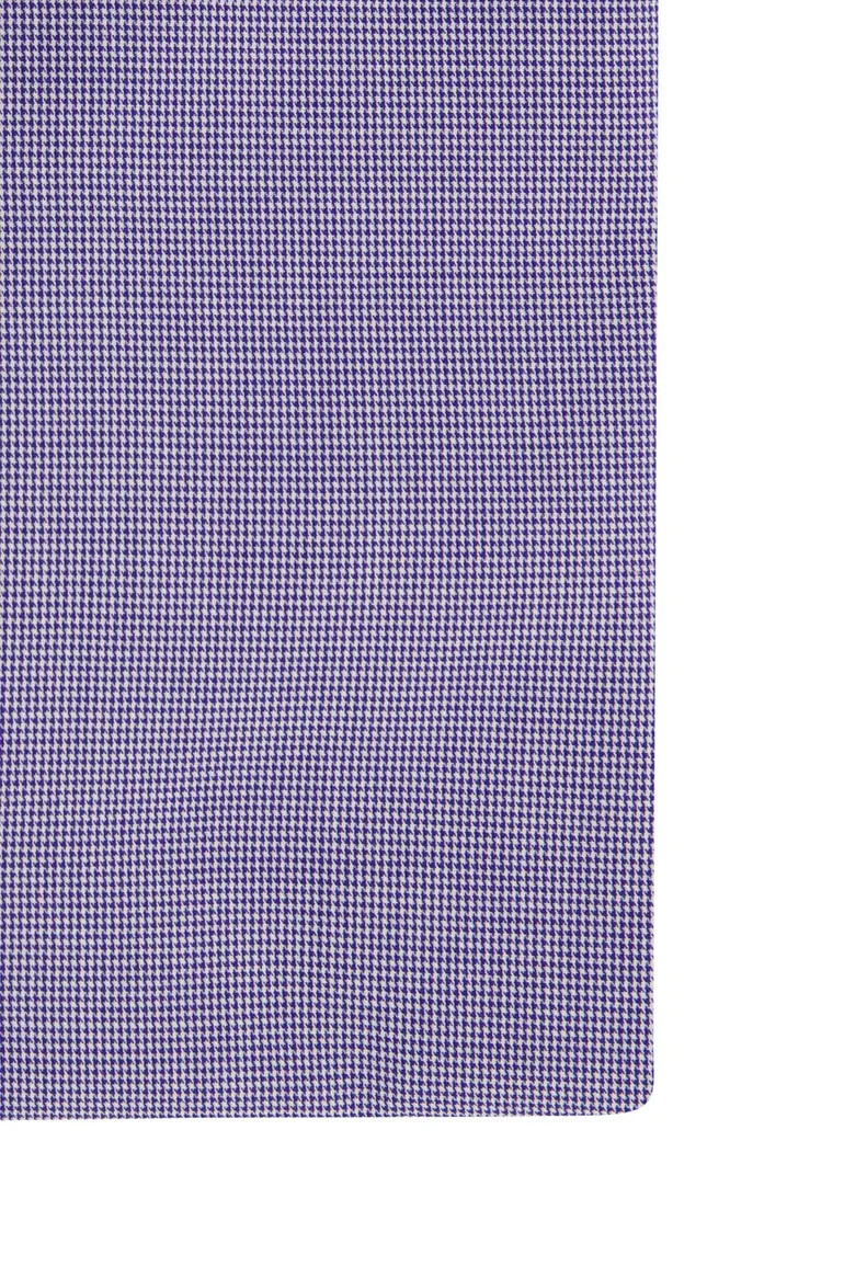 Eton overhemd blauw geruit katoen