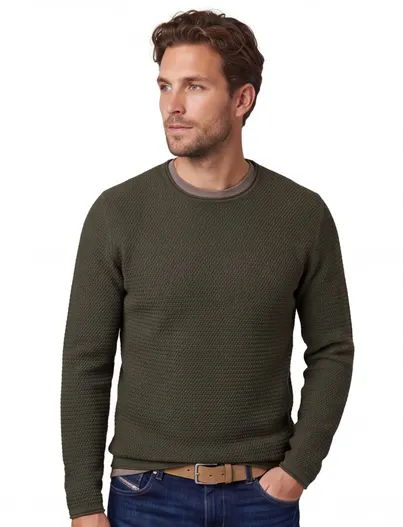 Jack & Jones trui Jack & Jones ronde hals groen effen katoen