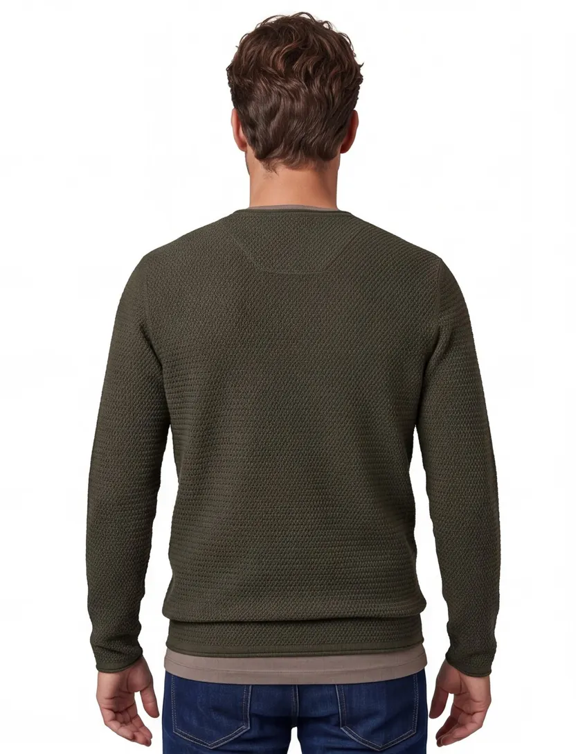 trui Jack & Jones ronde hals groen effen katoen