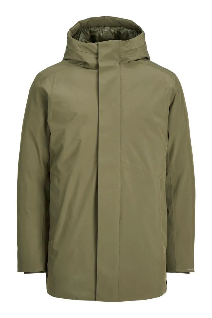 Jack & Jones tussenjas groen effen rits normale fit