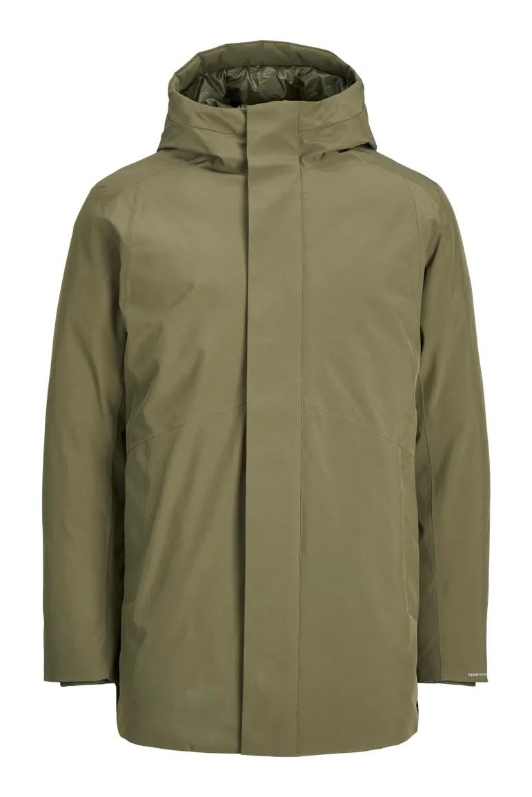 Jack & Jones tussenjas khaki effen rits normale fit