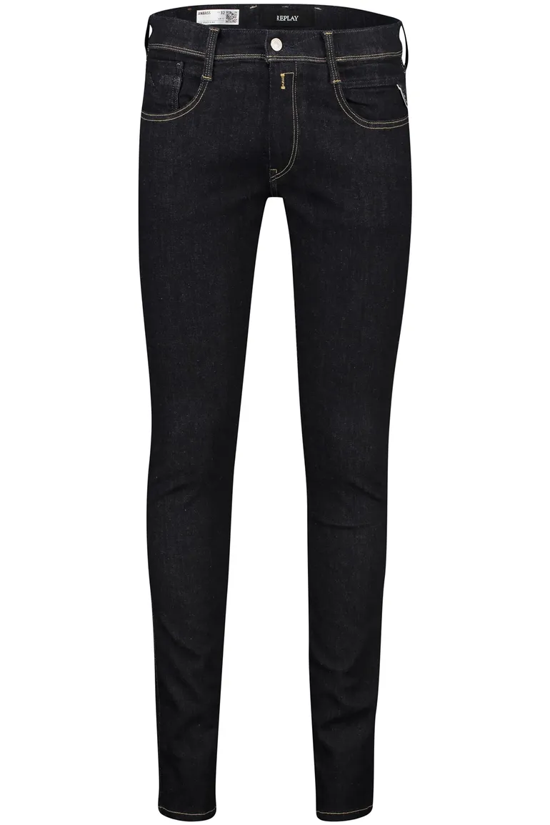 Zwarte effen katoenen Replay jeans herenmode