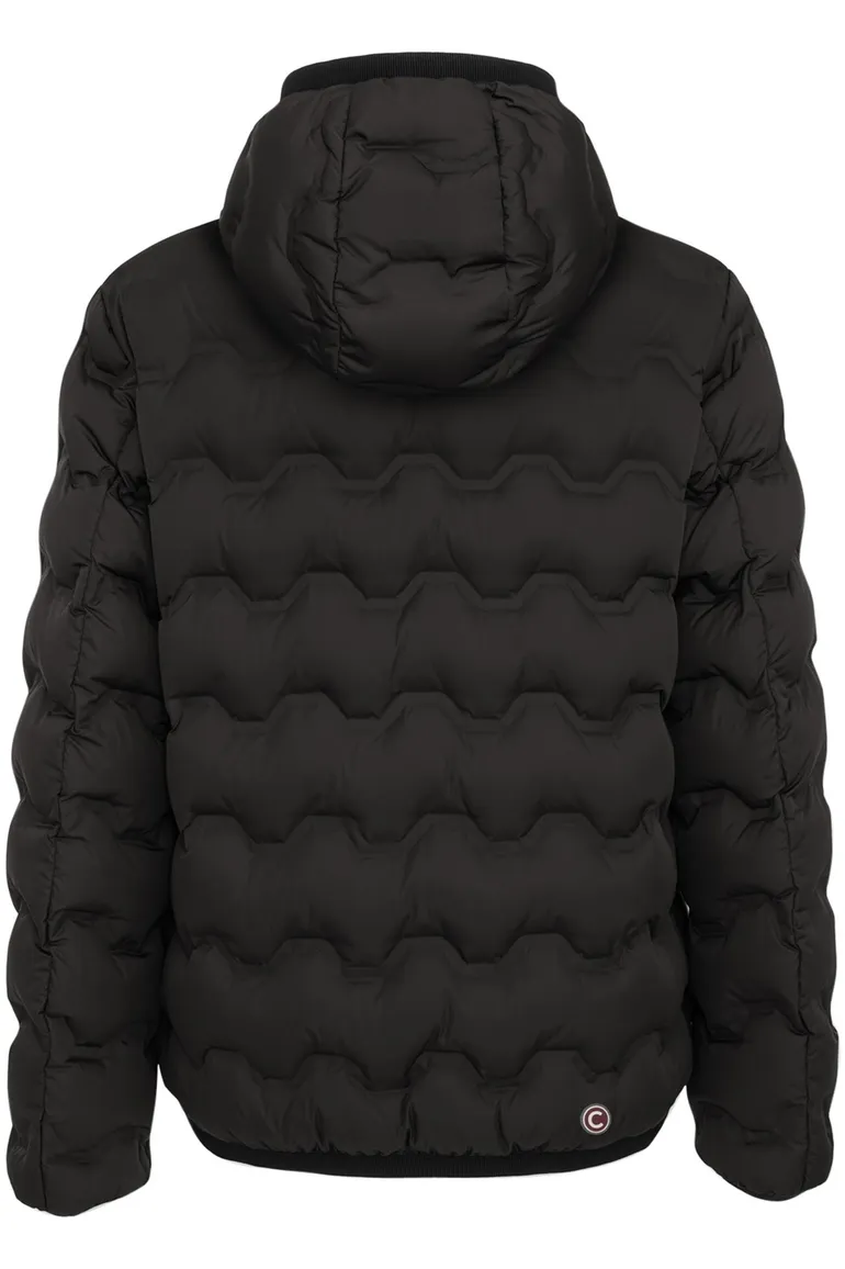 Colmar gewatteerde tussenjas zwart effen rits slim fit