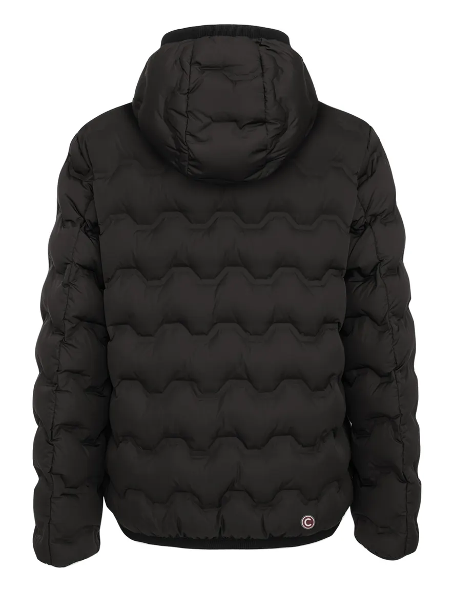 Colmar gewatteerde tussenjas zwart effen rits slim fit