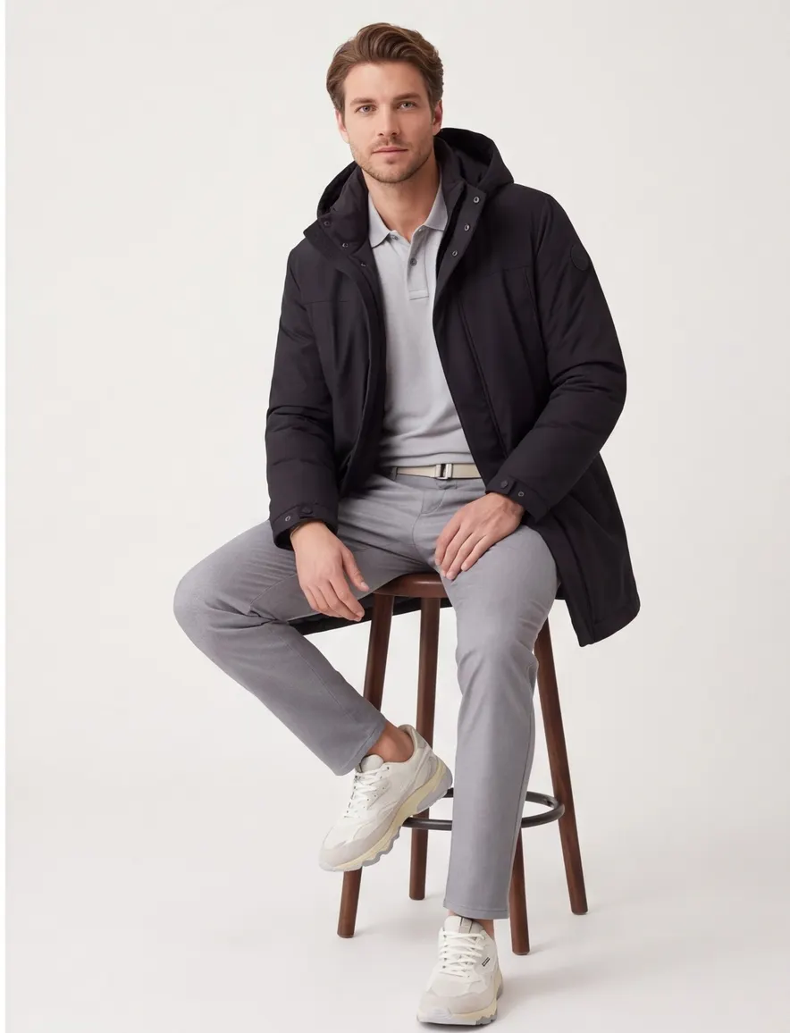 Colmar winterjas halflang zwart