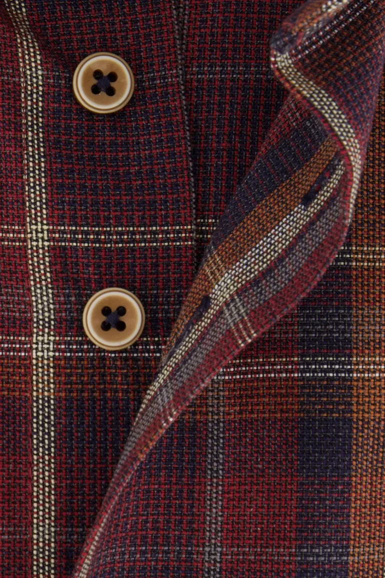 Eden Valley overhemd regular fit katoen bordeaux geruit