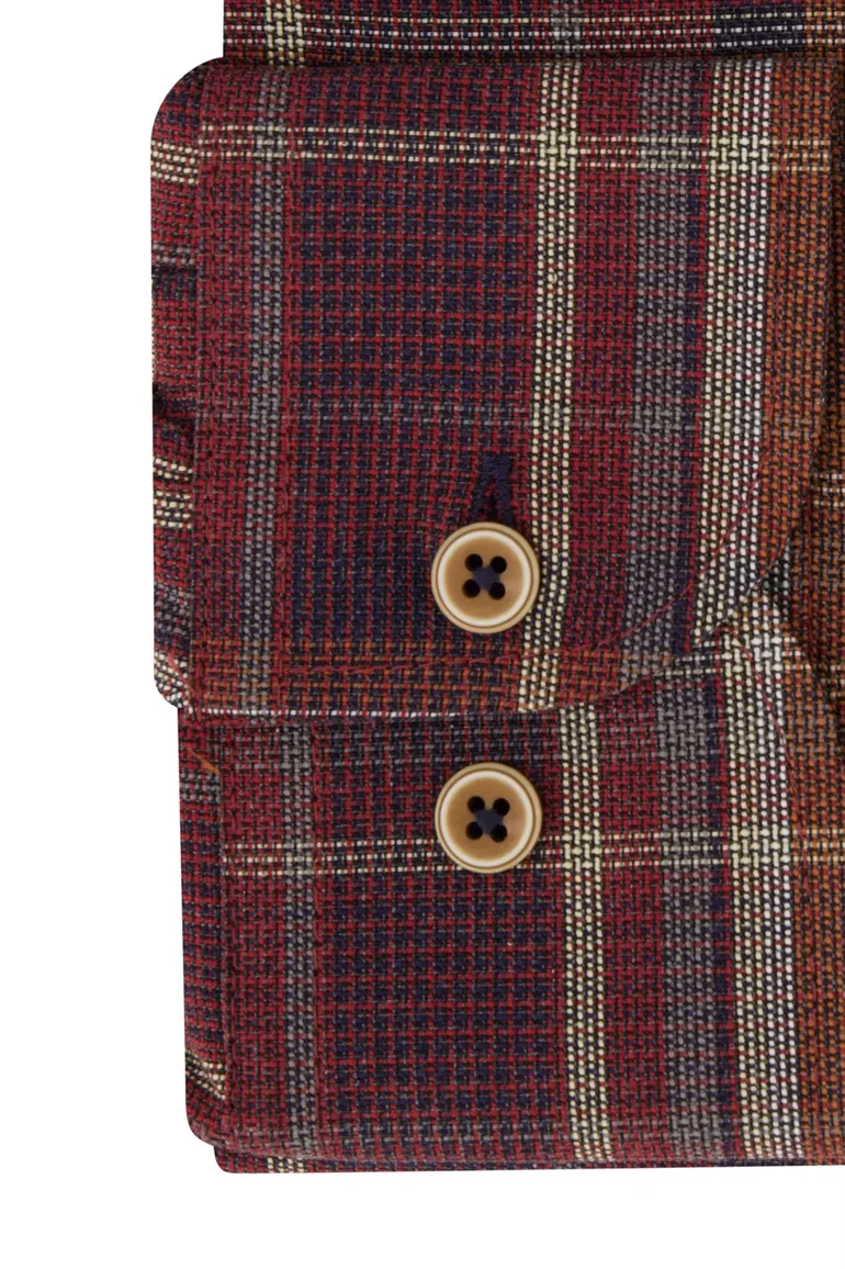 Eden Valley overhemd regular fit katoen bordeaux geruit