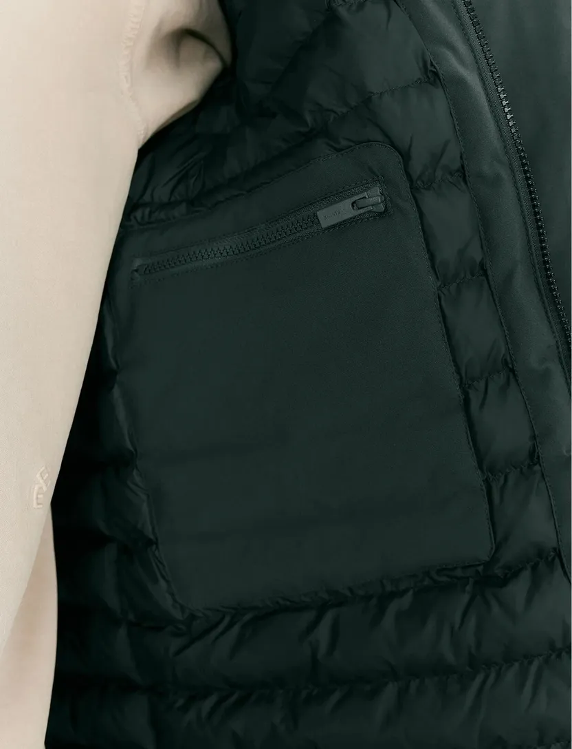 Groene winterjas Elvine Hjalmar effen rits + knoop normale fit