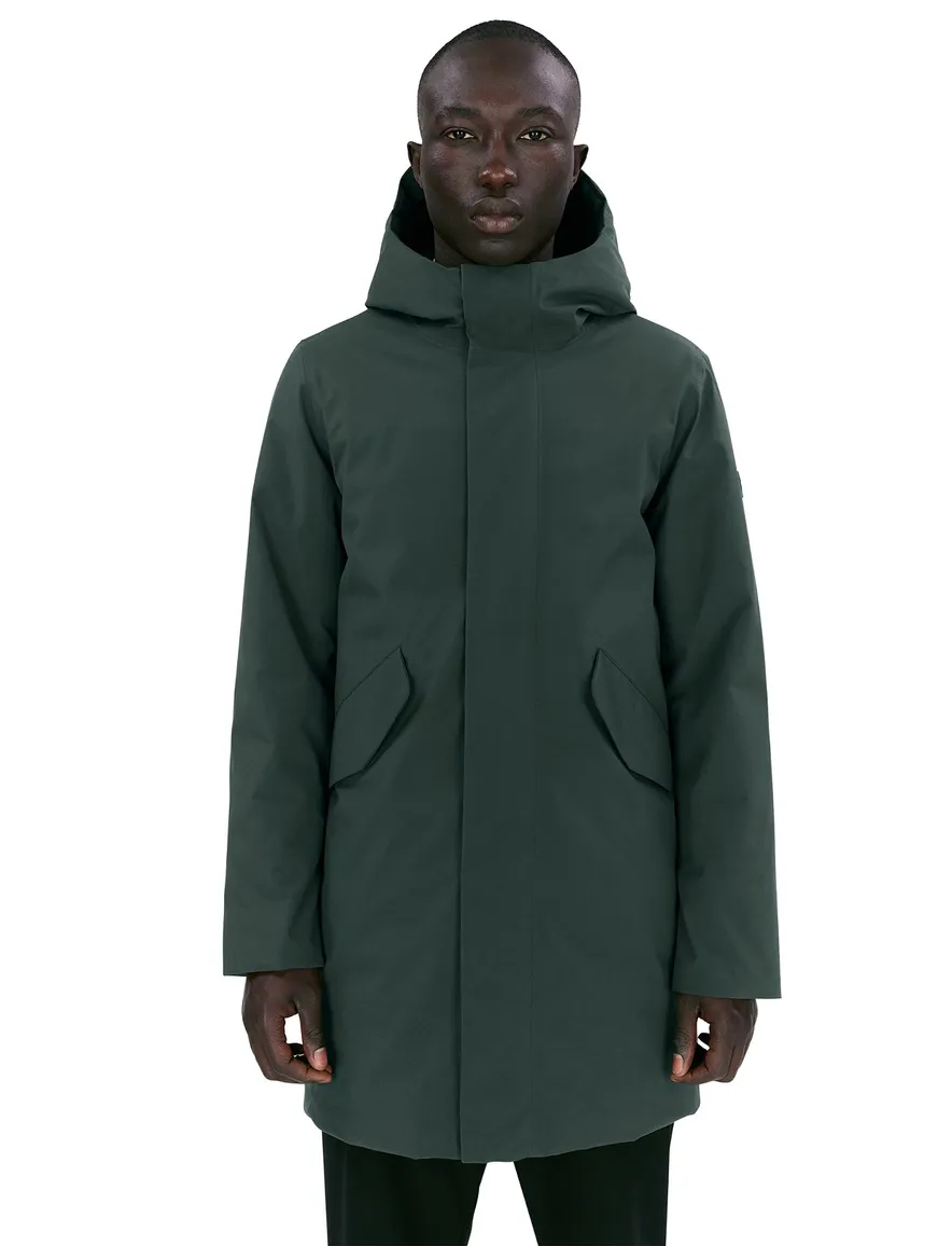 Elvine winterjas Hjalmar slate green effen rits + knoop normale fit
