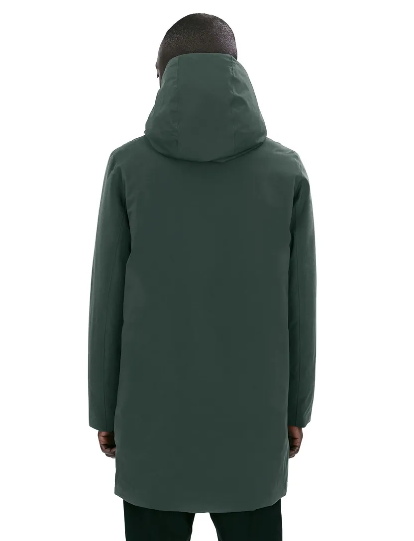 Groene winterjas Elvine Hjalmar effen rits + knoop normale fit