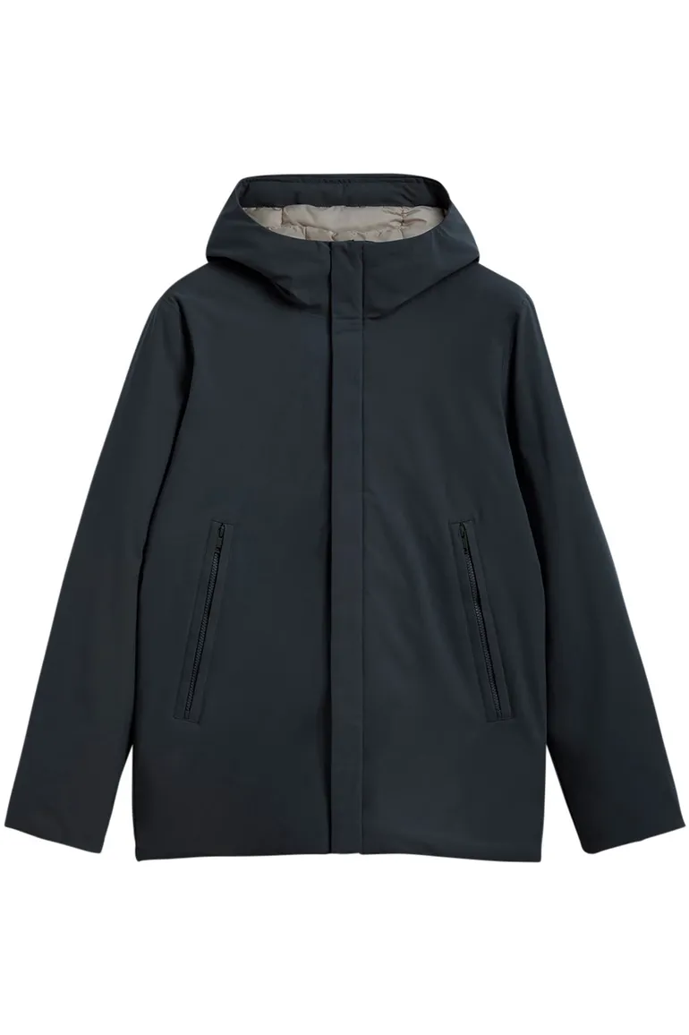 Elvine Vhinner winterjas donkerblauw effen rits normale fit waterdicht