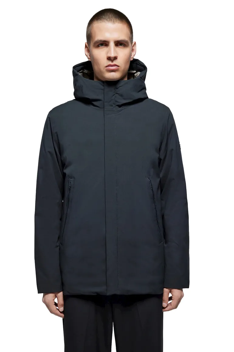 Elvine Vhinner winterjas donkerblauw effen rits normale fit waterdicht